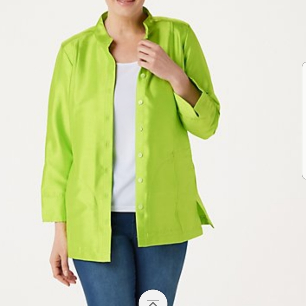 Linea by Louis Dell'Olio Faux Shantung Jacket 26W